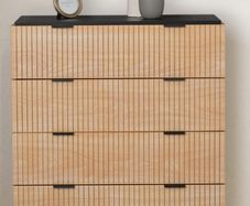Chest of Drawers  Saxon Black and Natural 4 Drawer Chest of Drawers