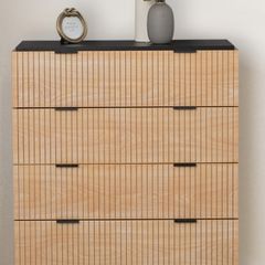 Chest of Drawers  Saxon Black and Natural 4 Drawer Chest of Drawers