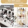 360 Rotating Makeup Organiser, 3 Tiers Spinning Skincare Organiser, Multi-Function Make Up Storage, Large Capacity Cosmetic Perfume Stand for Vanity, Bathroom and Bedroom Image 6