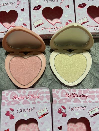 Colour pop heart pressed blushers and highlighters BNIB