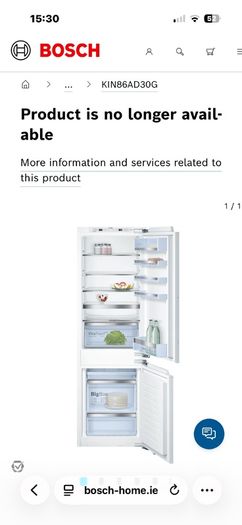 Bosh 6 Series Integrated Fridge/Freezer 60/40
