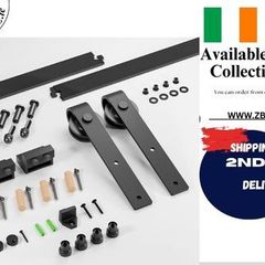 Sliding Barn Door Kit 6FT/183CM Black Heavy Duty