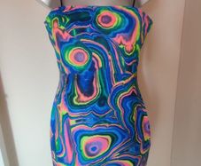 Brand new Shein over the knee multi colour strappy dress  size L UK12/14 EU40/42 Postage included