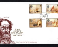 1987 Isle of Man Paintings by John Miller Nicholson 1840-1913 Commemorative Stamp First Day Cover (FDC)