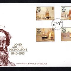 1987 Isle of Man Paintings by John Miller Nicholson 1840-1913 Commemorative Stamp First Day Cover (FDC)