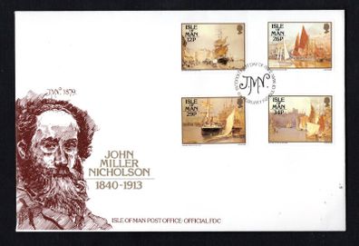 1987 Isle of Man Paintings by John Miller Nicholson 1840-1913 Commemorative Stamp First Day Cover (FDC)