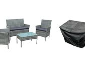 Neo 4 Piece Black or Grey Rattan Outdoor Furniture Sofa Set Garden Conservatory