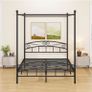 Canopy Bed Frame King Size with Ornate European Style Headboard & Footboard Image 2