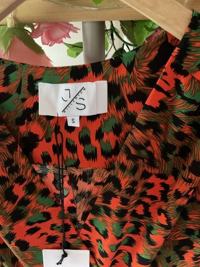 dress Bnwt wrap effect midi dress JS Millennium dress khaki & orange animal print