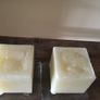 Large Square Pillar Candles with LSA 'Iceberg' Candle Holders - price drop Image 2