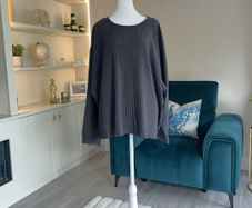 Ladies Long Sleeved Charcoal Grey Pleated Top from Autograph