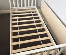 Lovely White Single Wooden Bed Frame - Can Deliver