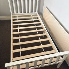 Lovely White Single Wooden Bed Frame - Can Deliver