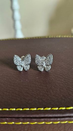 NEW - Silver butterfly necklace and stud earrings