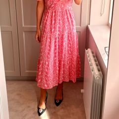 100% Cotton Wrap Midi Summer Dress