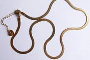 Vintage Gold Plated Flat Chain Necklace length 17"