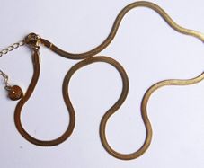 Vintage Gold Plated Flat Chain Necklace length 17"