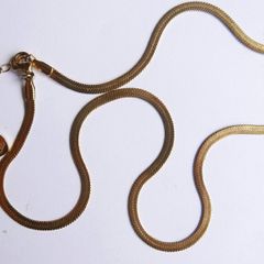Vintage Gold Plated Flat Chain Necklace length 17"