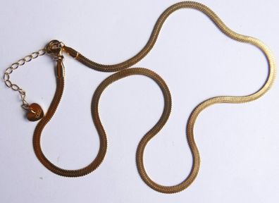 Vintage Gold Plated Flat Chain Necklace length 17"