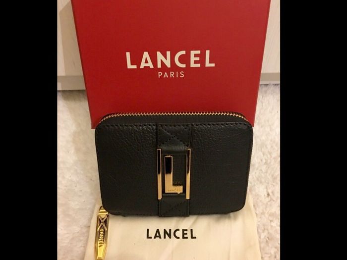 LANCEL Black Wrap Around Zip Purse