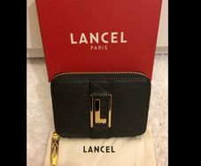 LANCEL Black Wrap Around Zip Purse