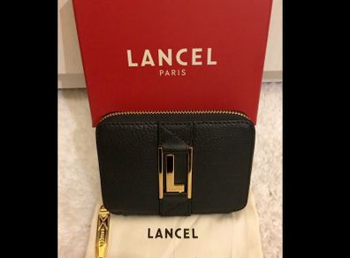 LANCEL Black Wrap Around Zip Purse