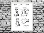 Prints With Personality - Patent Drawing Print - Coffee Maker -  A4 Framed