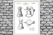 Prints With Personality - Patent Drawing Print - Coffee Maker -  A4 Framed
