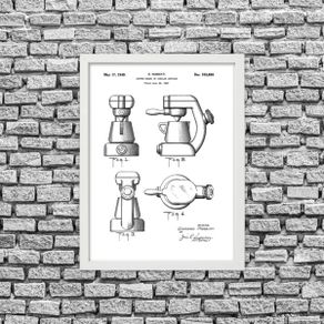 Prints With Personality - Patent Drawing Print - Coffee Maker -  A4 Framed