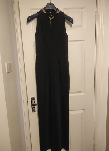 Reiss Black Sleeveless Jumpsuit