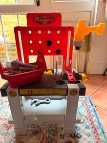 Kids workbench with tools