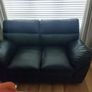 Immaculate Black Leather Look Sofa Set Image 2