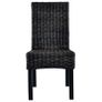 Dining Chairs 2 pcs Black Kubu Rattan and Mango Wood Image 4