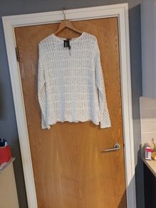Casamia White  Lace  Style Jumper (2 Layers).   S L -16.  B.N.W.T.