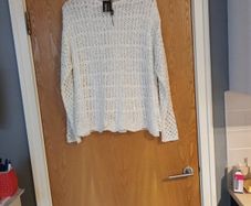 Casamia White  Lace  Style Jumper (2 Layers).   S L -16.  B.N.W.T.