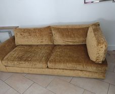 Gold velvet sofa