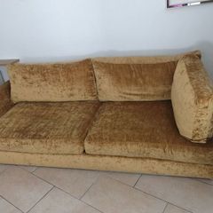 Gold velvet sofa