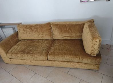 Gold velvet sofa