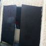 Garage door with double door. solid tick iron pan. has inlock and bolt locks. can be divided into two single doors and use separate with one door each. Size 7.5 x7.5 feet.. Image 2