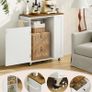 Rolling Kitchen Island Cart with Storage Space Kitchen Island Table with Trash Can, 5 Swivel Castors, Drawer, Spice Rack and Towel Holder for Kitchen Image 5