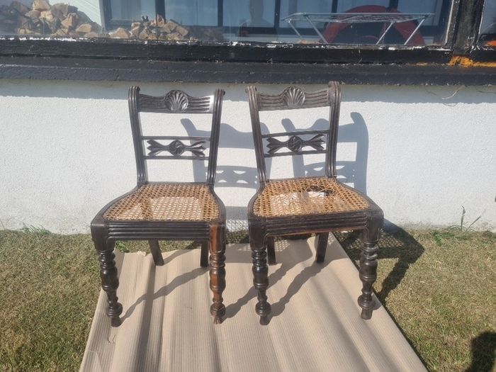 vintage ebony dining chairs