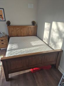Bed, lockers and mattress
