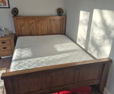 Bed, lockers and mattress