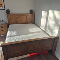 Bed, lockers and mattress