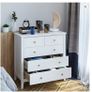 White Chest of Drawers Bedroom Dresser with 5 Drawers 80x40x80 cm Image 3