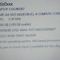 HP 15.6 inch Laptop, Model 15-db0043na,  AMD A4-9125 Radeon R3, 4 Compute Cores 2C + 2G, 2.3GHz, 4GB Ram, 1 Terrabyte Hdd, Windows 10, Microsoft Edge, Chrome and VLC
