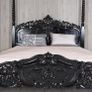 Majestic Black Solid Wood Mahogany Four-Poster Bed Royal Vintage Elegance Image 3