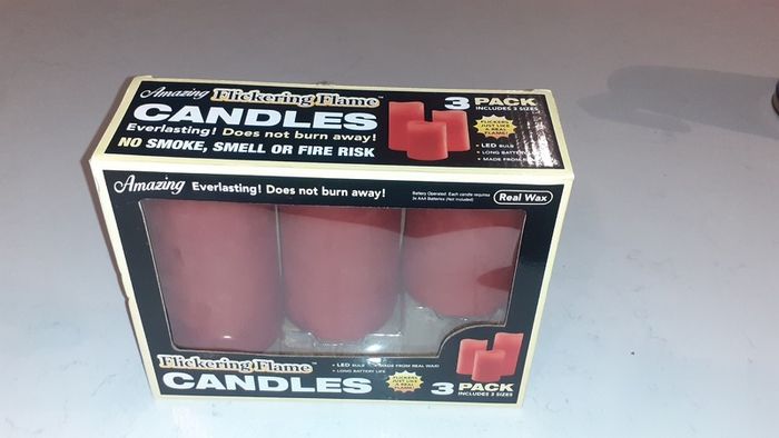Red Battery LED Flameless Candles 3 pack