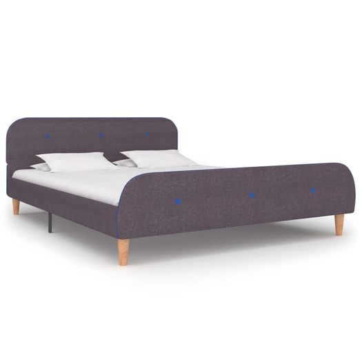 Bed Frame Taupe Fabric 135x190 cm