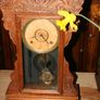 Antique Mantel Clock made by Waterbury AMERICAN GINGERBREAD CLOCK Carved Oak Case 59 x 35cm works well Image 5